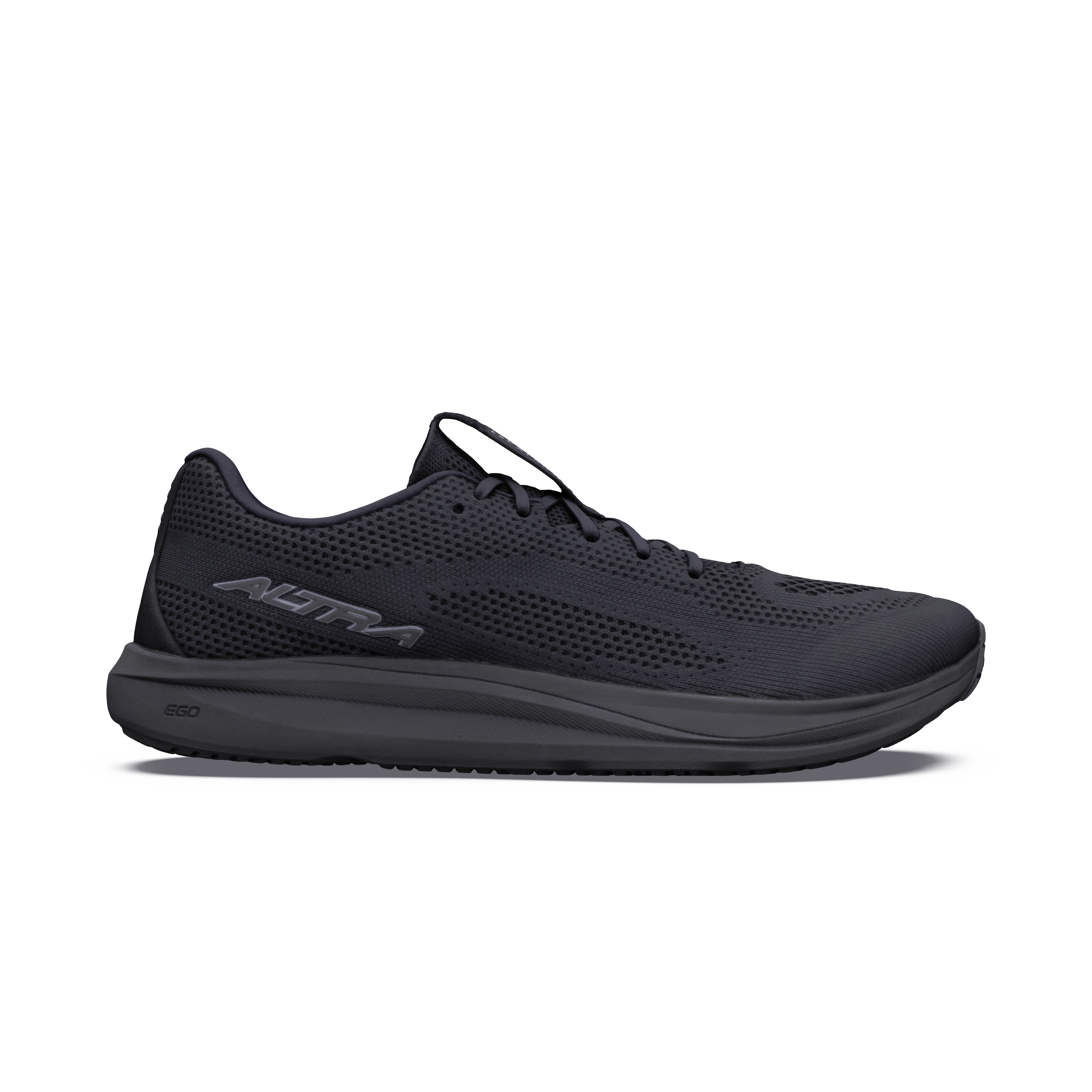 Altra W Escalante 5 Black/Black/Black — vista lateral sabatilla barefoot dona