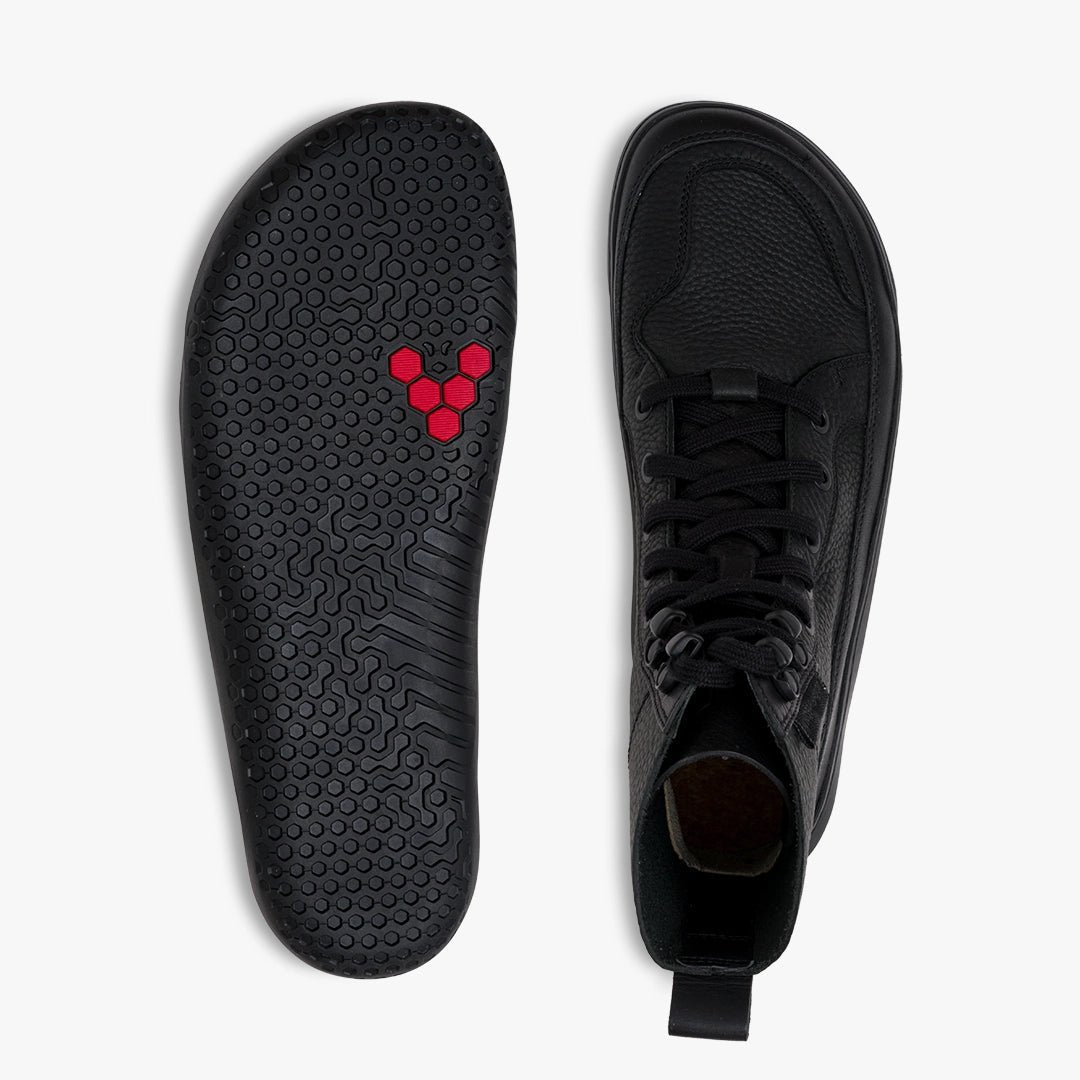Vivobarefoot Gobi Boot L Obsidian — sola exterior bota barefoot dona zero drop