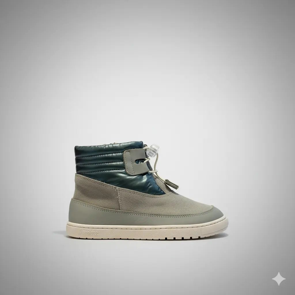 Botes barefoot infantils Blanditos Lion Verde amb velcro, cordons elàstics i sola flexible zero drop.