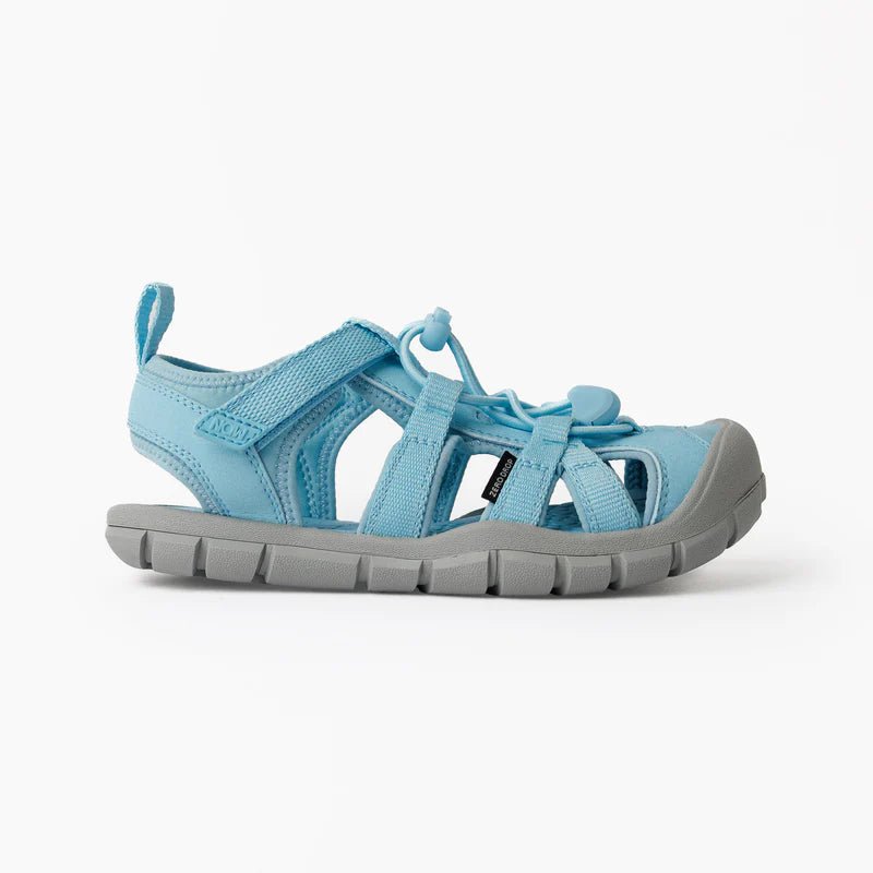 Sandàlia barefoot infantil Naw Lur Sandal Seafoam vista lateral amb sola flexible i puntera ampla.