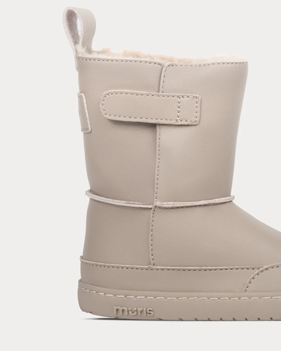 Muris Siberia Mini Taupe — vista superior bota barefoot infantil hivern taupe
