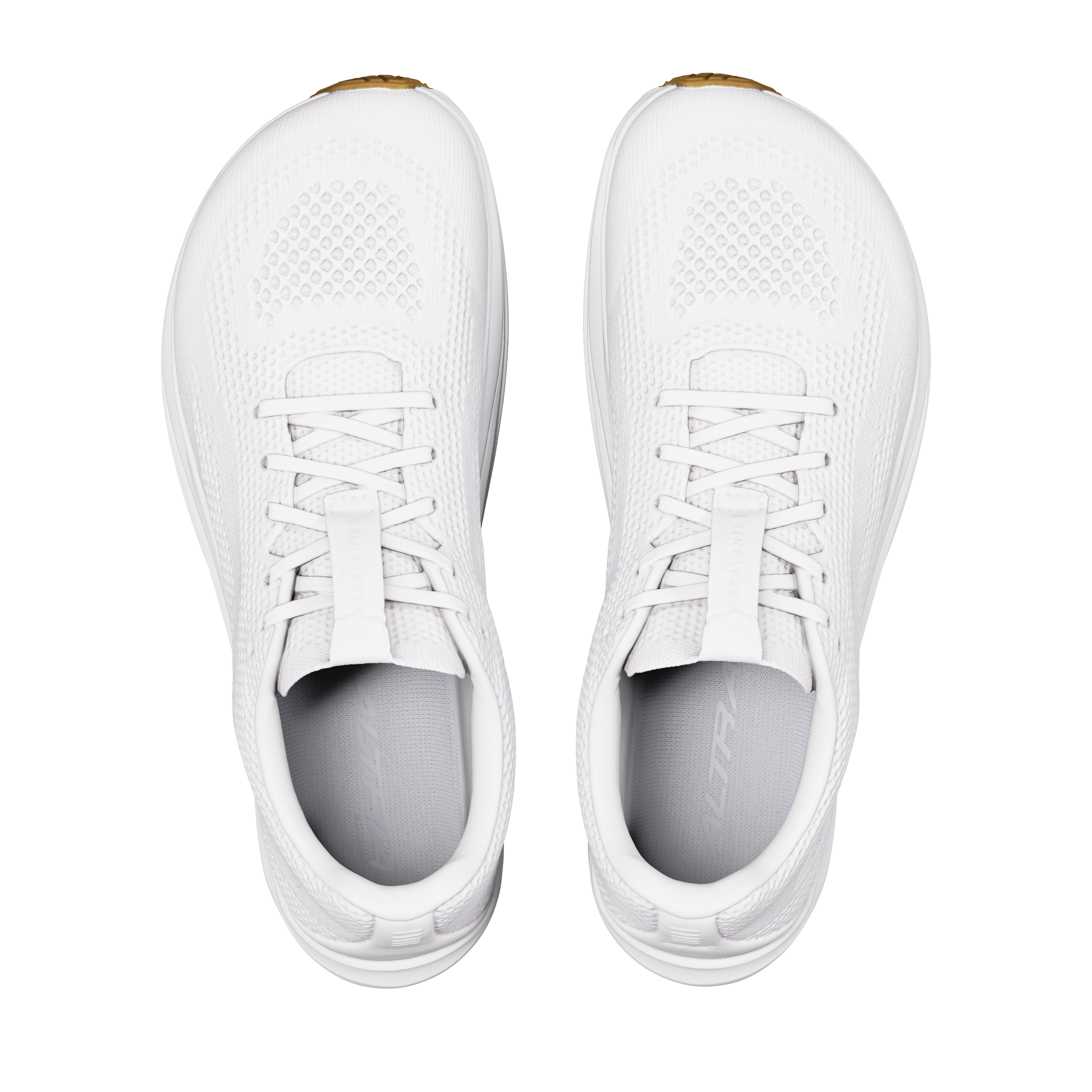 Altra W Escalante 5 White/White/White — vista superior peu FootShape