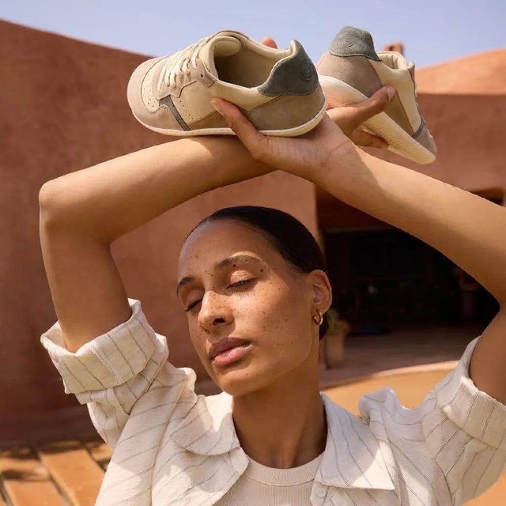 Groundies® Nova G01 Women Beige/Green - Sapiens Barefoot