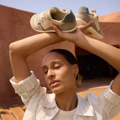 Groundies® Nova G01 Women Beige/Green - Sapiens Barefoot