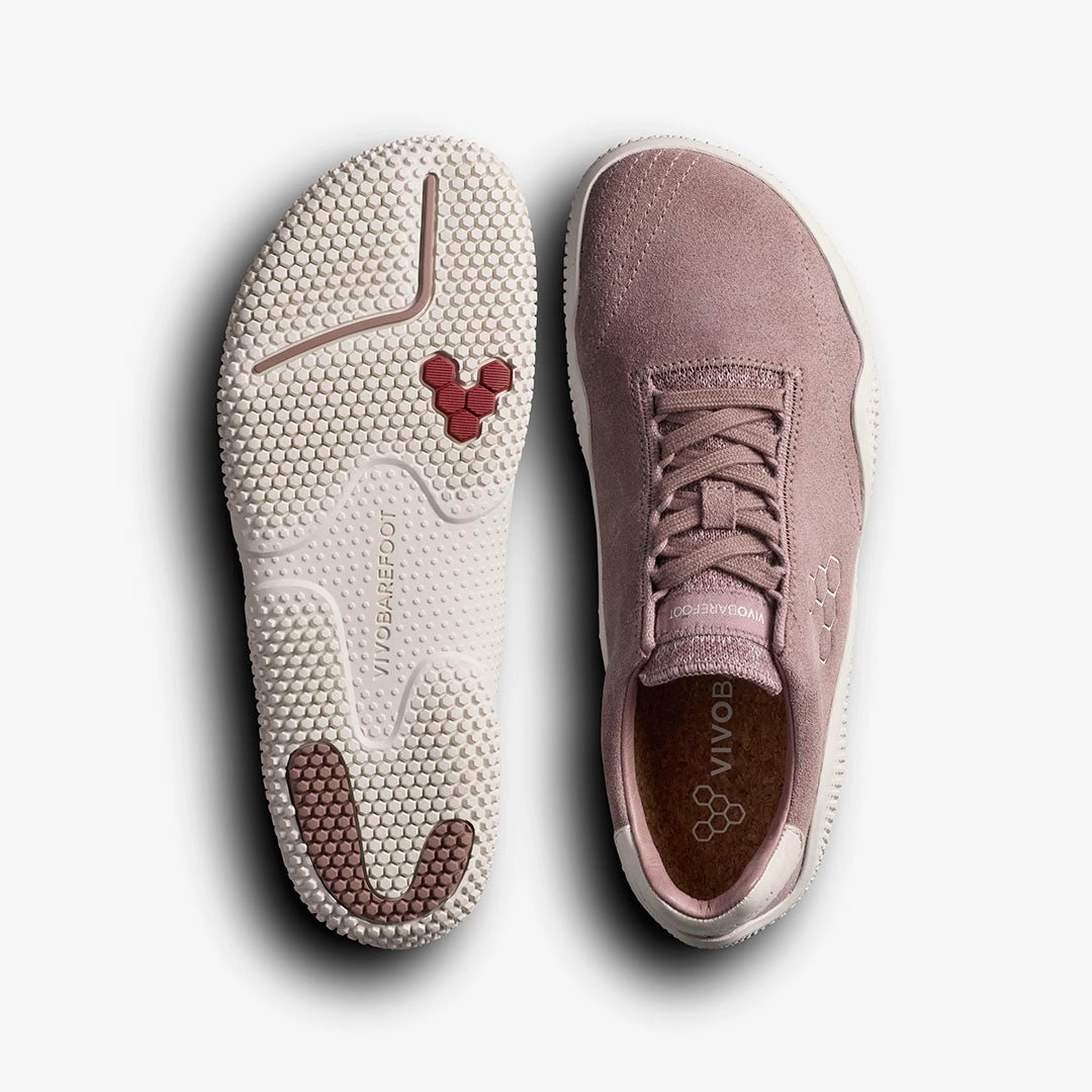 Vivobarefoot Motus Studio Sneaker LTH M rosa amb cuir Wild Hide i sola barefoot flexible.