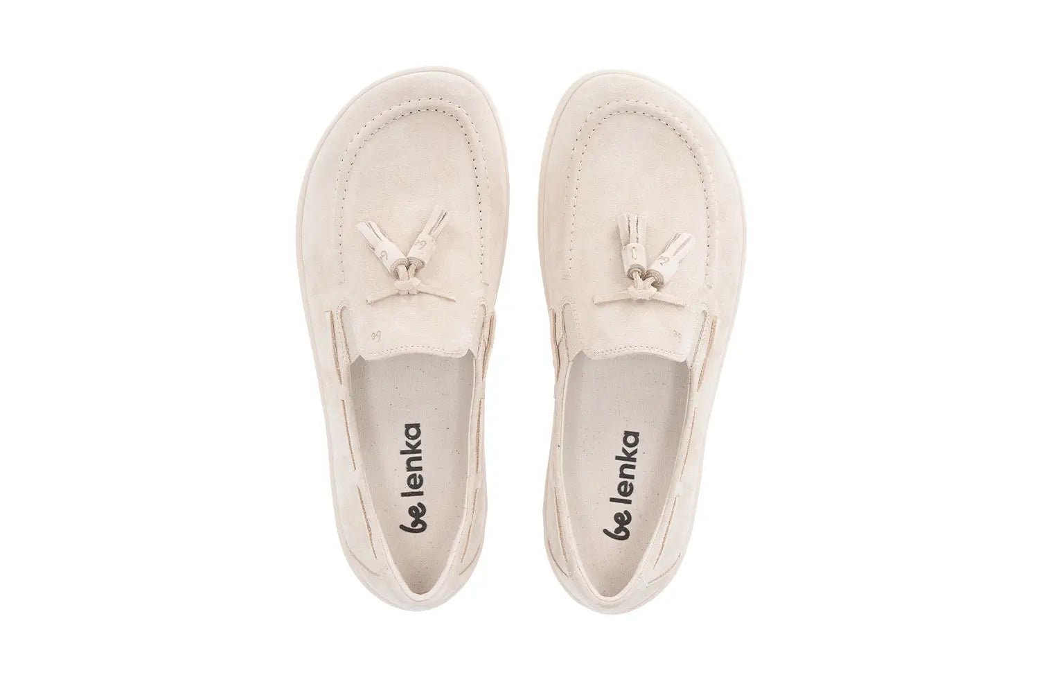 Be Lenka Portsiders beige, mocassins barefoot de pell amb sola flexible i disseny elegant per a home.