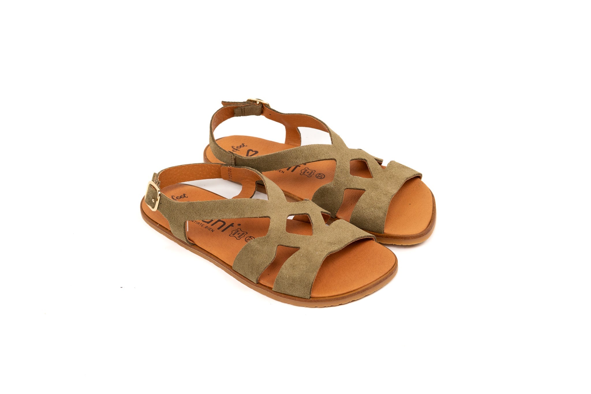 Vivant Caoba Serraje — frontal sandàlia barefoot artesanal puntera ampla