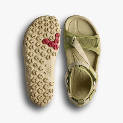 Vivobarefoot Tracker Ora Sandal Dune, sandàlia barefoot outdoor amb sola All Terrain i ajust amb velcro.